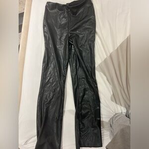 Large- Flare Leather Pants